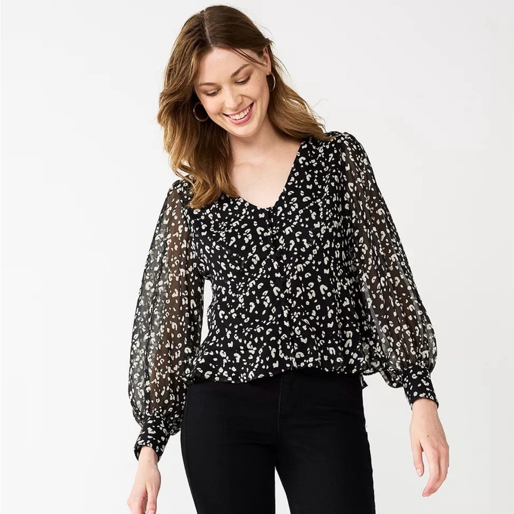 NWT Fun Animal Print Blouse